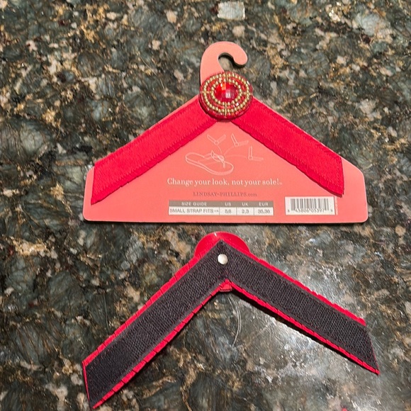 Lindsay Phillips Madelaine red straps for sandals - Picture 3 of 3
